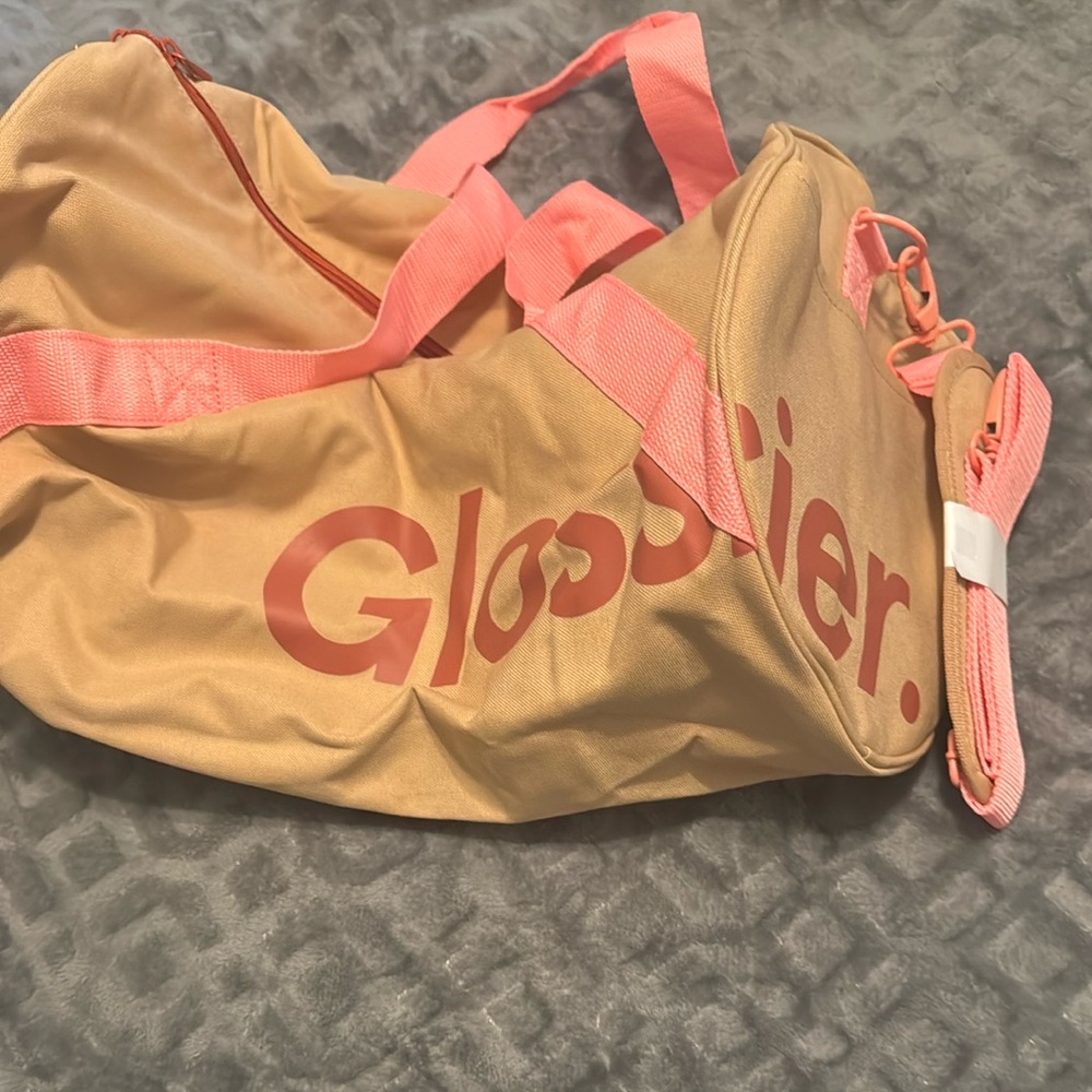 Glossier Beige Duffel Bag